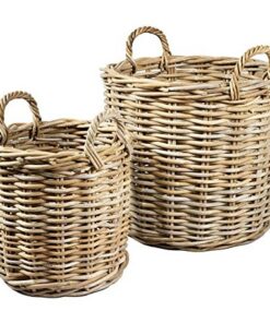 Runder Weidenkorb XL Ø 55cm - Handgefertigt & Naturbelassen - Garten Indoor Outdoor Wäschekorb