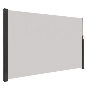 HENGMEI 160x300cm ausziehbare Seitenmarkise Sonnenschutz für Terrasse & Camping (160 cm, Grau) HENGMEI 160x300cm graue