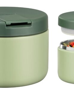 Itslife Thermobehälter für Kinderkalten und heißen Essensicher auslaufsicher mit Schnallenabdeckung Grün 350ml