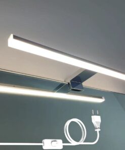 LED Spiegelleuchte mit Schalter 10W 4000K 800lm 40CM Bad-Schrankleuchte.IP44 Wasserdicht Schminklicht Badezimmer Beleuch