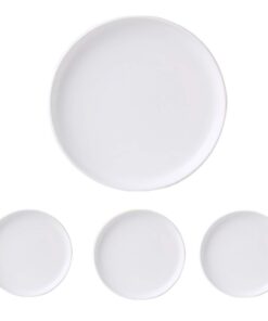 Matt Keramik Mini Teller 15 cm 4er Set Weiß – Dessert Vorspeise Frühstück Brot