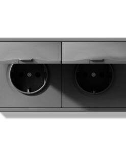 Schuko Steckdose mit Wasserdichter Abdeckung für Hausinstalanlage in 16Amp Grau