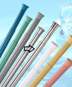 **DUSCHVORHANGSTANGE ALU SILBER GLÄNZEND 190-300 cm TELESKOPSTANGE KLEMMSTANGE CHROM SPRING SHOWER ROD** | **DUSCHVORHA