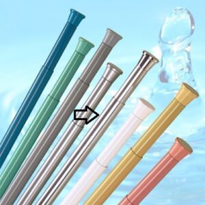 **DUSCHVORHANGSTANGE ALU SILBER GLÄNZEND 190-300 cm TELESKOPSTANGE KLEMMSTANGE CHROM SPRING SHOWER ROD** | **DUSCHVORHA