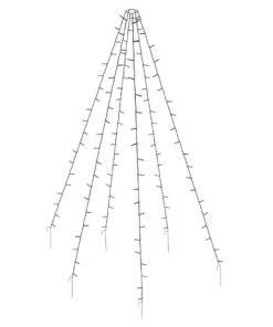 Spetebo Lichterkette für Fahnenmast und Weihnachtsbaum - 800 cm Länge - mit 400 LED in warmem Weiß - für Außenbeleuchtun
