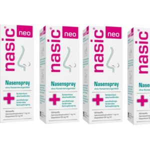 Nasic Neo Nasenspray 10 ml für Erwachsene - Set mit 5 x 10 ml und Handcreme incl.