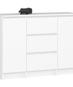 AKORD weiße Kommode K100 mit 3 Schubladen für Wohnzimmer & Schlafzimmer