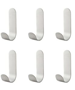 6 Stück Selbstklebende Edelstahl Haken für Badezimmer und Küche | Kleine Edelstahl Klebehaken ohne Bohren für Handtuchh