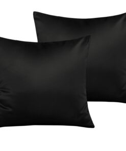 NTBAY Schwarz Satin Kissenbezug OEKO-TEX für Haare und Haut 80x80 cm 2er Set mit Reißverschluss