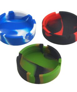 XINMEIWEN Hitzebeständige Silikon-Aschenbecher 3Pack Runde Dunkle Farbe für Innen und Außenausstattung