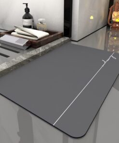 Absorbierende Badematte Rutschfester für Badesäune, 40x60cm, Schnelltrocknend und Waschbar, Grau | Absorbierender Badez