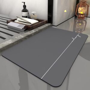 Absorbierende Badematte Rutschfester für Badesäune, 40x60cm, Schnelltrocknend und Waschbar, Grau | Absorbierender Badez