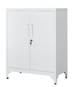SONGMICS Mehrzweckschrank abschließbar, Arbeitszimmer und Wohnzimmer, mattgrau OMC013G01 SONGMICS Büroschrank 2 Türen,