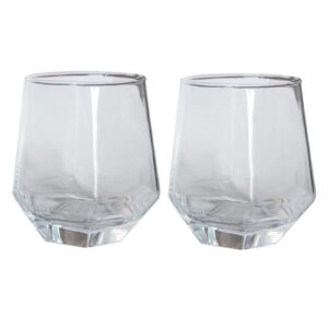 YDZB 2 PC Whiskey Gläser No-Lead Kristallklars Glas Tassen 300ml Perfekt für Wein, Wasser, Saft, Cocktail, Latte Macchia