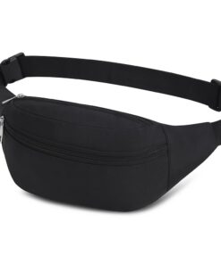 Qinlov Sport Wasserdichte Gürteltasche für Damen und Herren - Outdoor-Reisetasche mit Hundestraining-Beutel (Schwarz)