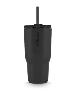 REDUCE Cold1 Becher OM Phantom - doppelwandig, vakuumisoliert, dauerhaft kalt, Edelstahl, dichte Deckel und Strohhalm, H
