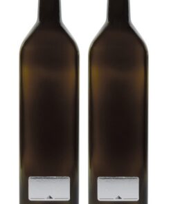 Mikken 2x Grünbraune Ölflasche 1000ml mit 2 EtikettenSETS