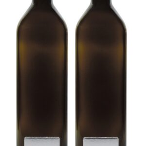 Mikken 2x Grünbraune Ölflasche 1000ml mit 2 EtikettenSETS