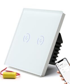 BSEED Smart Lichtschalter Weiß - Alexa und Google Home kompatibel, Touchscreen Steuerung mit Timing-Funktion und Smart L