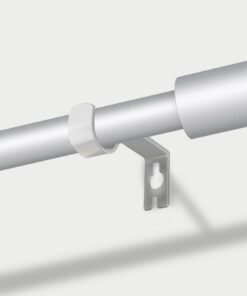 Edelstahl Vorhangstange Silber Verstellbar 76-210cm mit Halterungen für Schlafzimmer Wohnzimmer Balkon