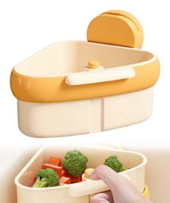 Saugnapf Spülbecken-Eckregal Multifunktionaler Abtropfkorb Gelb Küchenspüle Organizer