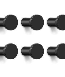 6 Schwarze Schwerlast Garderobenhaken Kinder Modern Wandmontage