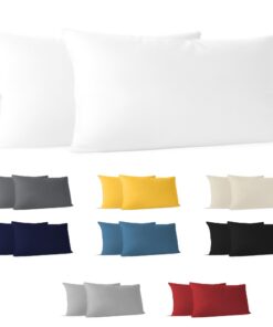 Dreamzie Kissenbezug 40 x 80 - Weiß - Für 100% Jersey Baumwolle Kissen - Hohes Gehalt an Baumwolle - Resistent und Hypoa