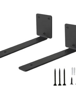 SANJIAOJIA 2 Stück Regalhalterung Schwarz für Wohnzimmer & Küche (18cm)