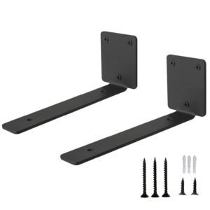 SANJIAOJIA 2 Stück Regalhalterung Schwarz für Wohnzimmer & Küche (18cm)