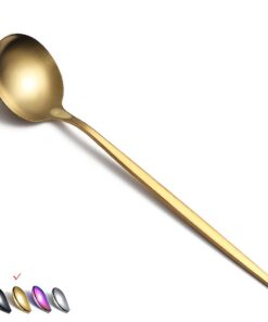 HOMQUEN Mattgold Esslöffel - Spülmaschinenfest - Für Zuhause und Küche