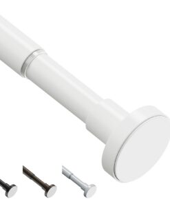 WELDUN Bohrenlose Duschvorhangstange 48-154CM Teleskopstange Φ25mm für Badezimmer und Kleiderschrank Weiß