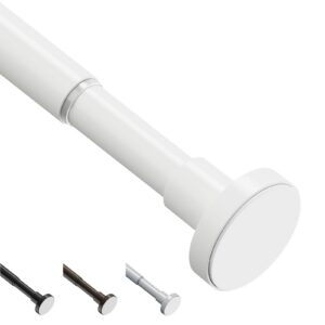 WELDUN Bohrenlose Duschvorhangstange 48-154CM Teleskopstange Φ25mm für Badezimmer und Kleiderschrank Weiß