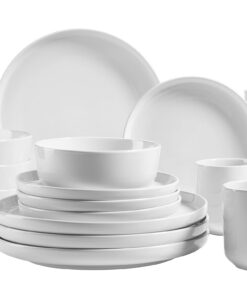 MÄSER 931962 Serie Alenia Weiss Geschirr Set Für 4 Personen Modern Skandinavisches Design 16 Teile Steinzeug