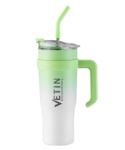 VETIN Doppelfach Edelstahl Thermobecher 40oz, Hellgrün für Heißkalte Getränke bei Auto-Reisen und Outdoor (1200ml)