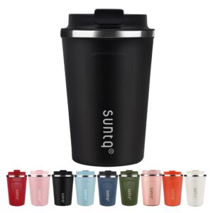 SUNTQ Thermobecher to go Schwarz 380ml Isoliert Wiederverwendbar