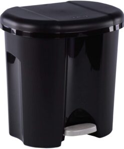 Rotho Duo Müleimer 2x 10L für Mülltrennung BPA-frei, schwarz, 2 x 10L (39,0 x 32,0 x 40,5 cm)