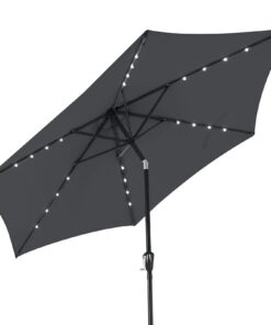 Kingsleeve® Sonnenschirm UV Schutz Balkon Anthrazit Groß LED Beleuchtung 80+UV SchKingsleeve® Sonnenschirm UV Schutz Bal
