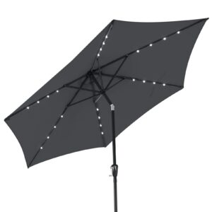 Kingsleeve® Sonnenschirm UV Schutz Balkon Anthrazit Groß LED Beleuchtung 80+UV SchKingsleeve® Sonnenschirm UV Schutz Bal