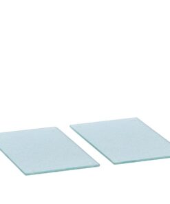 Glasschneidebrettchen Sicherheitsglas 2er Set 25x15cm mit Silikonfüßen transparent
