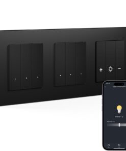 BSEED Doppel Smart Zigbee Lichtschalter Schwarz für Alexa/Google Home Kompatibel | BSEED Doppel Smart Zigbee Dimmer Sch