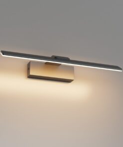 Klighten Spiegelleuchte Bad 40cm 12W, Warmweiß 3000K, Schwarz, 60 LEDs, 1100 Lumen, IP44, Wandmontage