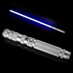 TAIPPAN FX Lichtschwert Metall - 77cm Laserschwert für Erwachsene und Kinder mit RGB 7 Farben und Simulierter Sound, Met