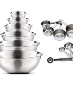 Kitchen Kemistry Edelstahl Schüssel-Set für die Küche Multifunktional Ideal zum Kochen und Backen 14er-Set