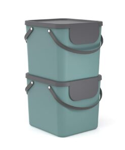 Rotho Albula 2er-Set Mülltrennungssystem 40L für die Küche | BPA-frei | Sortierfähig
