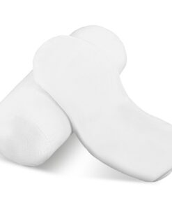 **2 Stück Weißer Nackenrollenbezug für Kissenrollen aus Memory Schaum** | **Abnehmbarer Kissenbezug mit Reißverschluss,