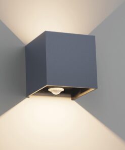Klighten 12W Aussenlampe mit Bewegungsmelder - Variable Leuchtdurchsatz für Außen/Innengebäude - IP65 - Anthrazit Klig