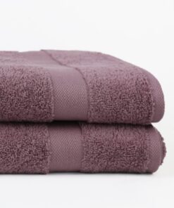 Taka Fabrics Hochwertiges 2-Teiliges Handtuch-Set, Wave-Kollektion, 100% Baumwolle, Purple, 70x140 cm