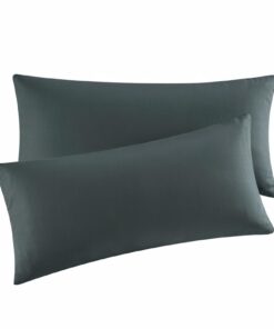 Aisbo Kopfkissenbezug 40x80 Anthrazit Bügelfrei Oeko-Tex Standard 100 Aisbo Kopfkissenbezug 40x80cm Mikrofaser Reißversc