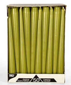 PAPSTAR 50 Spitzkerzen olivgrün Ø 2,2 cm 25 cm Trendiger Dekorationseinzug