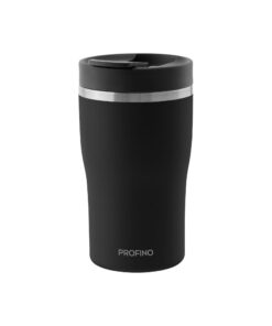 Profino Barista Doppelschlüsseler Thermobecher 0,25 L | Schwarz | Auslaufsicher | BPA-frei | Spülmaschinengeeignet | Wär